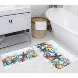 Rovigo Home Dijital Baskılı 2'li Banyo Paspas Takımı RVG5237 - Mavi