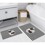 Rovigo Home Dijital Baskılı 2'li Banyo Paspas Takımı RVG5246 - Siyah