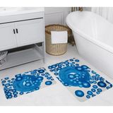 Rovigo Home Dijital Baskılı 2'li Banyo Paspas Takımı RVG5251 - Mavi