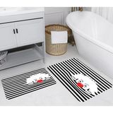 Rovigo Home Dijital Baskılı 2'li Banyo Paspas Takımı RVG5264 - Siyah