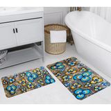 Rovigo Home Dijital Baskılı 2'li Banyo Paspas Takımı RVG5270 - Mavi