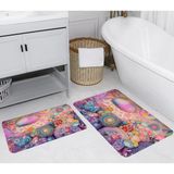 Rovigo Home Dijital Baskılı 2'li Banyo Paspas Takımı RVG5272 - Pembe