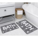 Rovigo Home Dijital Baskılı 2'li Banyo Paspas Takımı RVG5276 - Gri