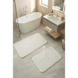 Rovigo Home Premium, Deri Taban, Tavşan Tüyü,pofuduk Post Banyo Paspası 2'li 100X60 - 60X50 cm - Krem