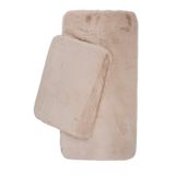 Rovigo Home Premium Deri Taban, Yüksek Tüylü Yumuşak, Post Banyo Paspası 2'Li 100X60 - 60X50 Cm