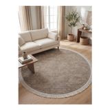 Rovigo Home Şönil Premium Dokuma Yuvarlak Halı-Vizon 100X100 Cm