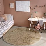 Rovigo Home Yuvarlak Tüy Dökmez Tavşan Tüyü Post Halı Camel RVG6004YV (80x80)