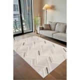 Rovigo Yıkanabilir, Baskılı, Kaymaz Taban Salon, Mutfak, Yatak Odası Halı ve Yolluk RVGHM0014, Bej, 80 x 200