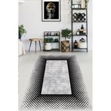 Rovigo Yıkanabilir, Baskılı, Kaymaz Taban Salon, Mutfak, Yatak Odası Halı ve Yolluk RVGHM0017, Siyah, 160 x 230
