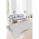 Rovigo Yıkanabilir, Baskılı, Kaymaz Taban Salon, Mutfak, Yatak Odası Halı ve Yolluk RVGHM0023, Gri, 50 x 80