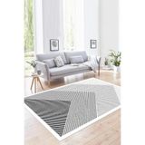 Rovigo Yıkanabilir, Baskılı, Kaymaz Taban Salon, Mutfak, Yatak Odası Halı ve Yolluk RVGHM0028, Beyaz, 80 x 300