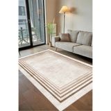 Rovigo Yıkanabilir, Baskılı, Kaymaz Taban Salon, Mutfak, Yatak Odası Halı ve Yolluk RVGHM003, Bej, 100 x 200