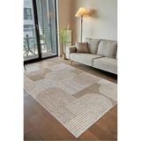 Rovigo Yıkanabilir, Baskılı, Kaymaz Taban Salon, Mutfak, Yatak Odası Halı ve Yolluk RVGHM0031, Bej, 100 x 200