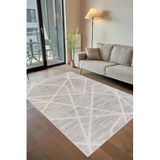 Rovigo Yıkanabilir, Baskılı, Kaymaz Taban Salon, Mutfak, Yatak Odası Halı ve Yolluk RVGHM0034, Bej, 80 x 200