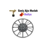 Rovizo Künefe Ocağı Dövme Desenli Antrasit 38 cm – Piknik Tüp Uyumlu, Geniş Ağız Musluk Hediye
