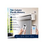 Rovline Akıllı Perde Motoru, Kumandalı, wi-fi + Rf, Sesle Kontrol, Tuya uyumlu