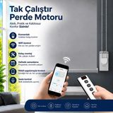 Rovline Akıllı Perde Motoru, Kumandalı, Zaman Ayarlı, Tuya Uyumlu, Sesli Kontrol, Wifi +RF