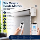 Rovline Akıllı Perde Motoru, Kumandalı, Zaman Ayarlı, Tuya Uyumlu ,wi-fi+Rf, Sesli Kontrol