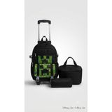 Rowan Çanta 2 Kademeli Çekçekli Tekerlekli Karekter Desenli Erkeki 3 Lü Set Takım Ilkokul Sırt Çantası 40*28*17 cm - Siyah