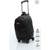 Rowan Çanta 2 Kademeli Çekçekli.tekerlekli Portatif.laptop Bölmeli Siyah Okul Sırt Çantası 44*34*27 cm