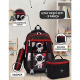 Rowan Çanta Ilkokul 3 Lü Set Karekter Desenli Laptop Bölmeli Kalemlik,beslenme Çantalı Erkek Çocuk Okul Sırt Çantası 41*27*17 cm - Siyah