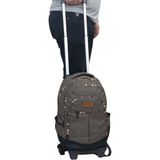 Rowan Çanta Rowan Tekerlekl 2 Kademeli Çekçekli Kahverengi Laptop Bölmeli Özel Fermuar Okul Sırt Çantası 44*34*23 cm - 00Kahverengi