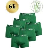 Rowar Erkek Likralı Bambu Boxer 6’lı Ekonomik Paket – Nefes Alan Doğal Kumaş Rahat Iç Giyim - Yeşil