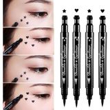 Rowenarose 4lü Çift Taraflı Yıldız ve Kalp Desenli Kalem Eyeliner Eyeliner - 277