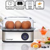 Rowenger 08-Egg 8'li Yumurta Pişirme Makinesı Yumurta Haşlama Makinesı Otomatik Kapanma - Gri