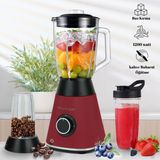 Rowenger 3in1 1200 Watt Smoothie Blender Kişisel Blender Cam Sürahi Blender Meyve Sıkacağı - Kırmızı