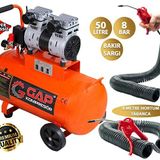 Rowermax Gap 50 Litre Ultra Sessiz Yağsız Sessiz Hava Kompresörü 8 Metre Hortum Tabancalı