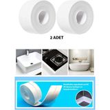 Rowermax Su Sızdırmaz Geçirmez Bant Lavabo Küvet Kenar Bandı 2 Li Set - Beyaz