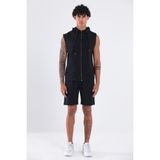 Rowinger Modal Interlock Kapüşonlu Fermuarlı Cepli Erkek Spor Yelek - 2XL - Black