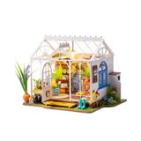 Rowood Kendin Yap Minyatür Ev Seti, Mini Bebek Evi Kedi, Mayberry Street Craft Model Kitleri, LED'li Yetişkinler için, Doğum Günü Hediyesi/Aile Dostları için Ev Dekoru - Rüya Gibi Bahçe Evi