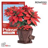 Rowood Tf001 Atatürk Çiçeği Poinsettia Diy Minyatür Maket Model Ahşap 3D Wooden Puzzle Model Kit Ahşap Maket Hobi Seti