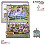Rowood TH001 Nilüfer Çiçeği Glittering Water Lily DIY Minyatür Maket Model Seti Ahşap 3D Wooden Puzzle Model Ahşap Maket