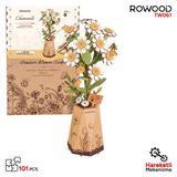 Rowood Tw061 Papatya Çiçeği Chamomile Diy Minyatür Maket Model Ahşap 3D Wooden Puzzle Model Kit Ahşap Maket Hobi Seti