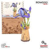 Rowood Tw131 Yıldız Çiçeği Pink Dahlia Diy Minyatür Maket Model Ahşap 3D Wooden Puzzle Model Kit Ahşap Maket Hobi Seti
