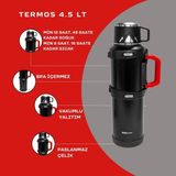 Rox Camping 4.5 Lt Kamp Termos - Siyah - 4,5 lt