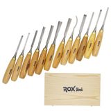 Rox Wood 12 Parça Ahşap Kutulu Ahşap Oyma İskarpela Seti