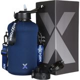 Roxform Suluk Matara 2200 Ml, Premium Pp Malzeme, Sağlıklı Bpa & Bps Içermez, Kılıflı, Çift Kapaklı, Koku Yapmaz, Sızdırmaz ve Dayanıklı, Lacivert Kılıf, Siyah - Lacivert-NV2