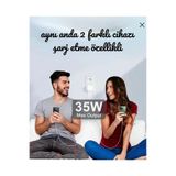Roxir ROXİR 35w Çift Girişli Iphone Uyumlu Hızlı Şarj Aleti Adaptör Kablo 5 6 7 8 X 11 12 13 14 Pro Max