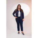 Roxxlen Büyük Beden Çıtçıt Gabardin Ceket Lacivert