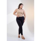 ROXXLEN Kadın Büyük Beden Modal Tayt Siyah, Belirtilmemiş, Dokulu, Düz, Kapri, Casual/Günlük, Rahat Kesim