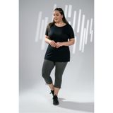 ROXXLEN Kadın Büyük Beden Paçası Büzgülü Tayt, Haki, Belirtilmemiş, Dokulu, Düz, Kapri, Casual/Günlük, Rahat Kesim