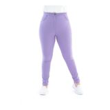 ROXXLEN Kadın Büyük Beden Stockholm Pantolon Lila, Denim, Polikoton, Düz, Uzun, Casual/Günlük, Rahat Kesim