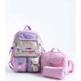 Roxy Kore Kawaii Ayıcıklı Okul Çantası Seti – Sırt Çantası + Beslenme Çantası + Kalemlik - Tek Adet - Çok Renkli
