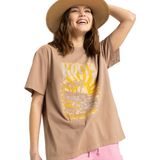 Roxy Sunnyoversize Enzyme Wash Kadın Kahverengi Tişört - L