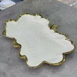 Roy King Albero Gold Sunum Tabak 39*27*4 - Beyaz - Gold