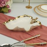 Roy King Albero Gold Yaprak Sunum Tabak 30X20CM - Beyaz